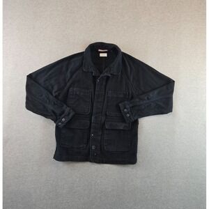 Apolis Global Citizen Chore Jacket Mens Small Black Wool Blend Coat Shacket USA